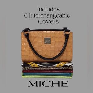 MICHE Base Black Bag with 6 Interchangeable Cover Shells, Magnetic Covers